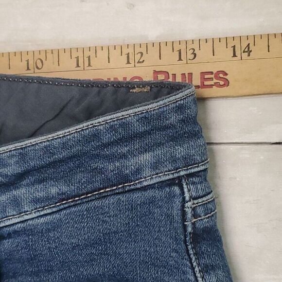 PAIGE Women's Julia Mid Rise Straight Two-Tone Jeans Denim Frayed Hem US25 - Picture 8 of 10